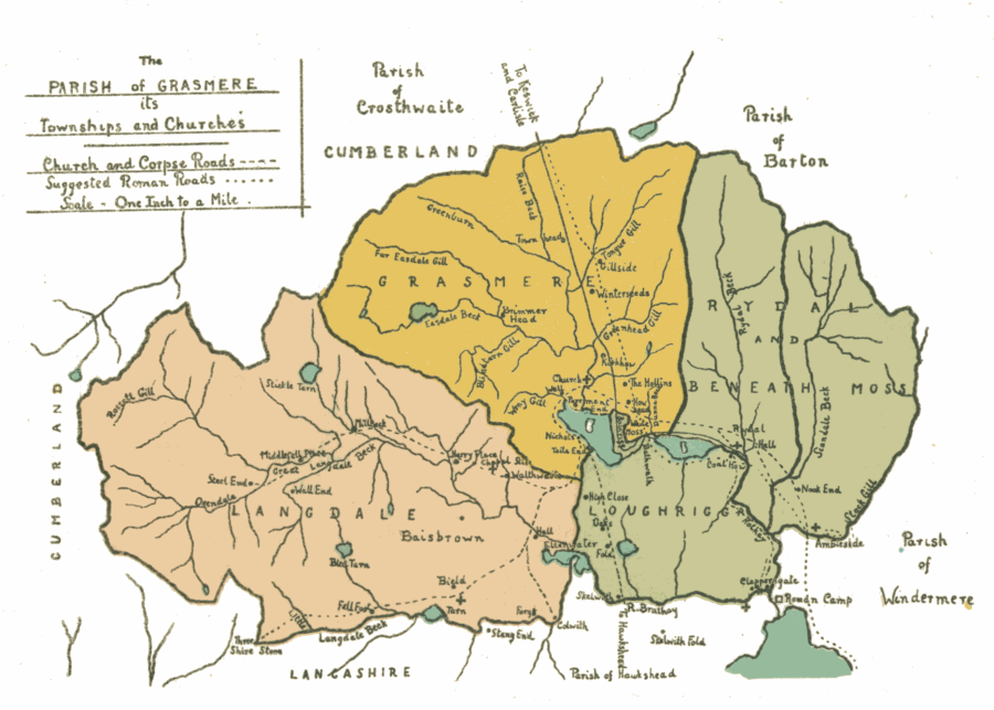 Church of Grasmere Map of Parish